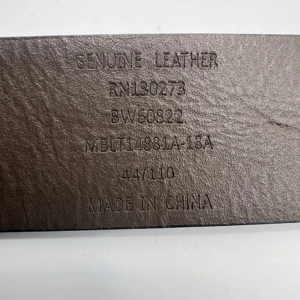 Wrangler Genuine Leather Embossed Western Belt 44/110 Brown Rodeo Cowboy‎